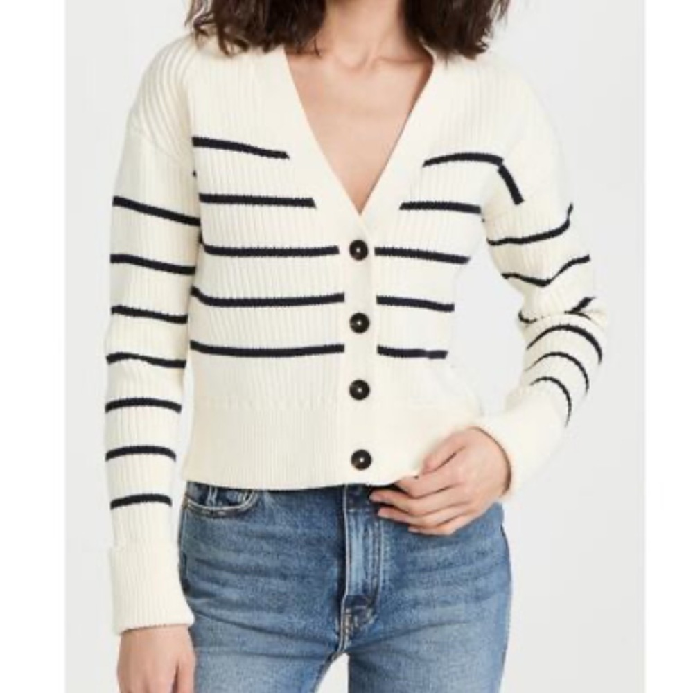 Scotch & Soda Cream and Black Striped Cardigan